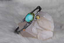 Load image into Gallery viewer, Turquoise Mixed Metal Bangle 01549 - Ormachea Jewelry

