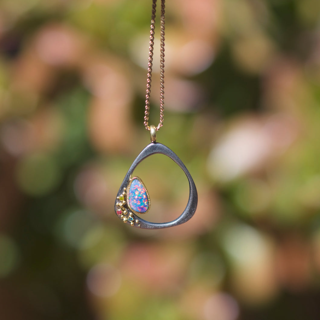 Opal and Diamond Pendant 06739 - Ormachea Jewelry