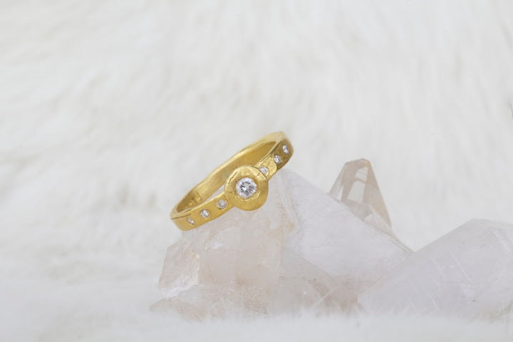 Gold Diamond Ring 02216 - Ormachea Jewelry