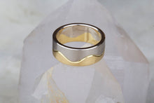 Load image into Gallery viewer, White and Yellow Gold Wedding Band 02926 - Ormachea Jewelry
