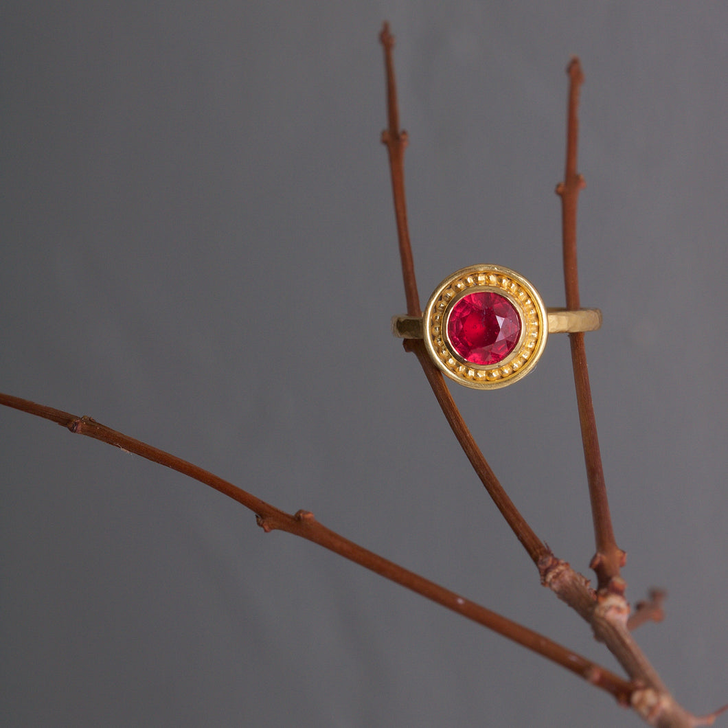 Ruby and Gold Ring 06012 - Ormachea Jewelry