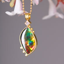 Load image into Gallery viewer, Ammolite and Diamond Pendant 05912 - Ormachea Jewelry
