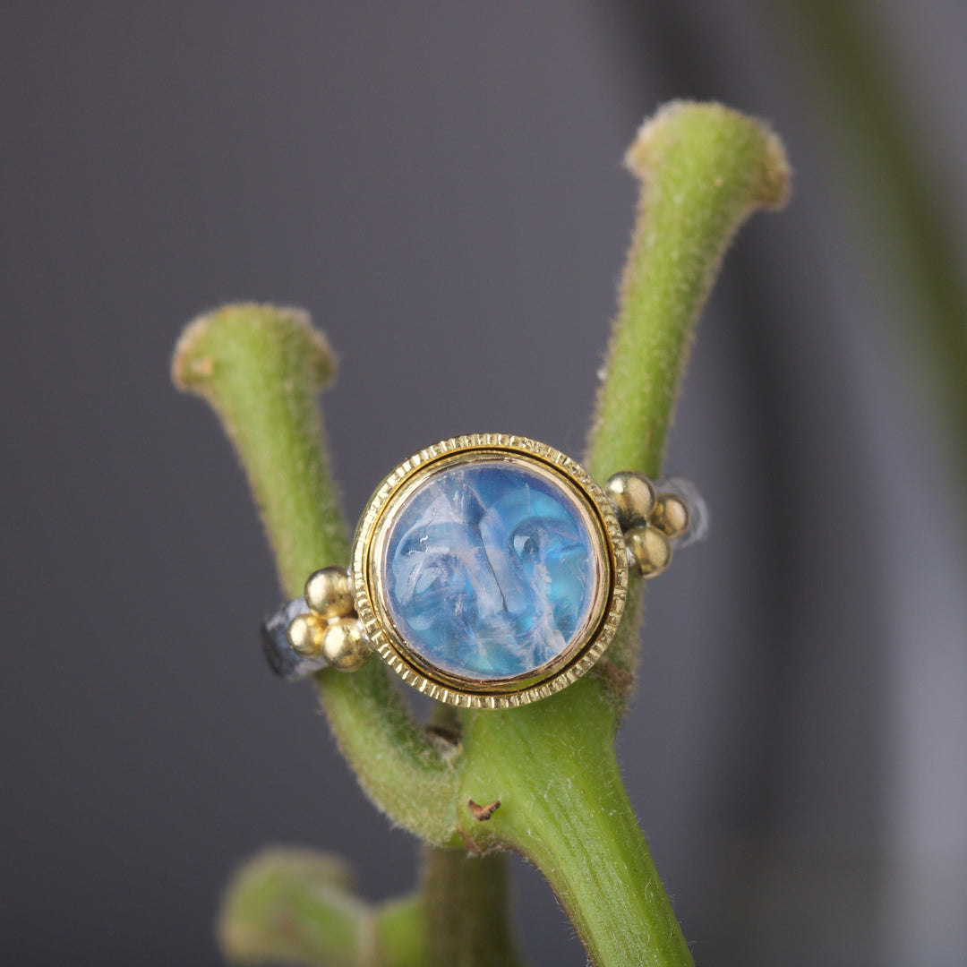 Moonstone Moonface Ring 05892 - Ormachea Jewelry