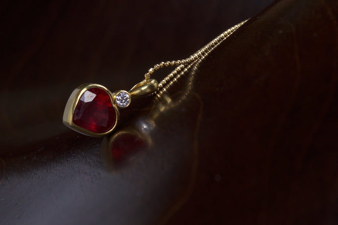 Ruby Heart Pendant 04718 - Ormachea Jewelry