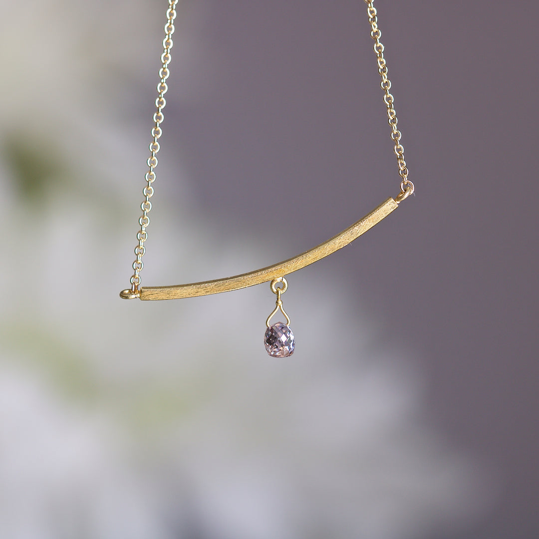 Diamond Briolette Necklace 05895 - Ormachea Jewelry