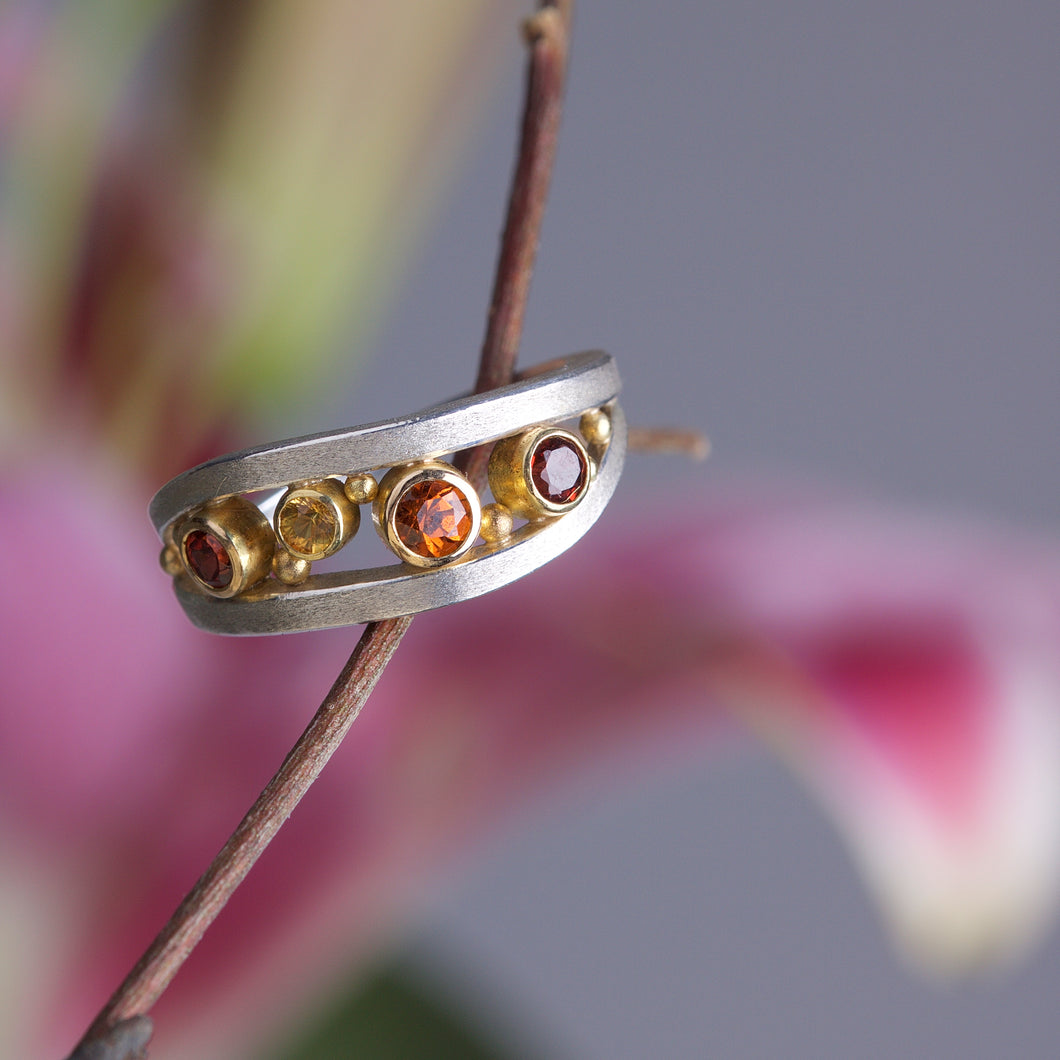 Hessonite Garnet Ring 05901 - Ormachea Jewelry