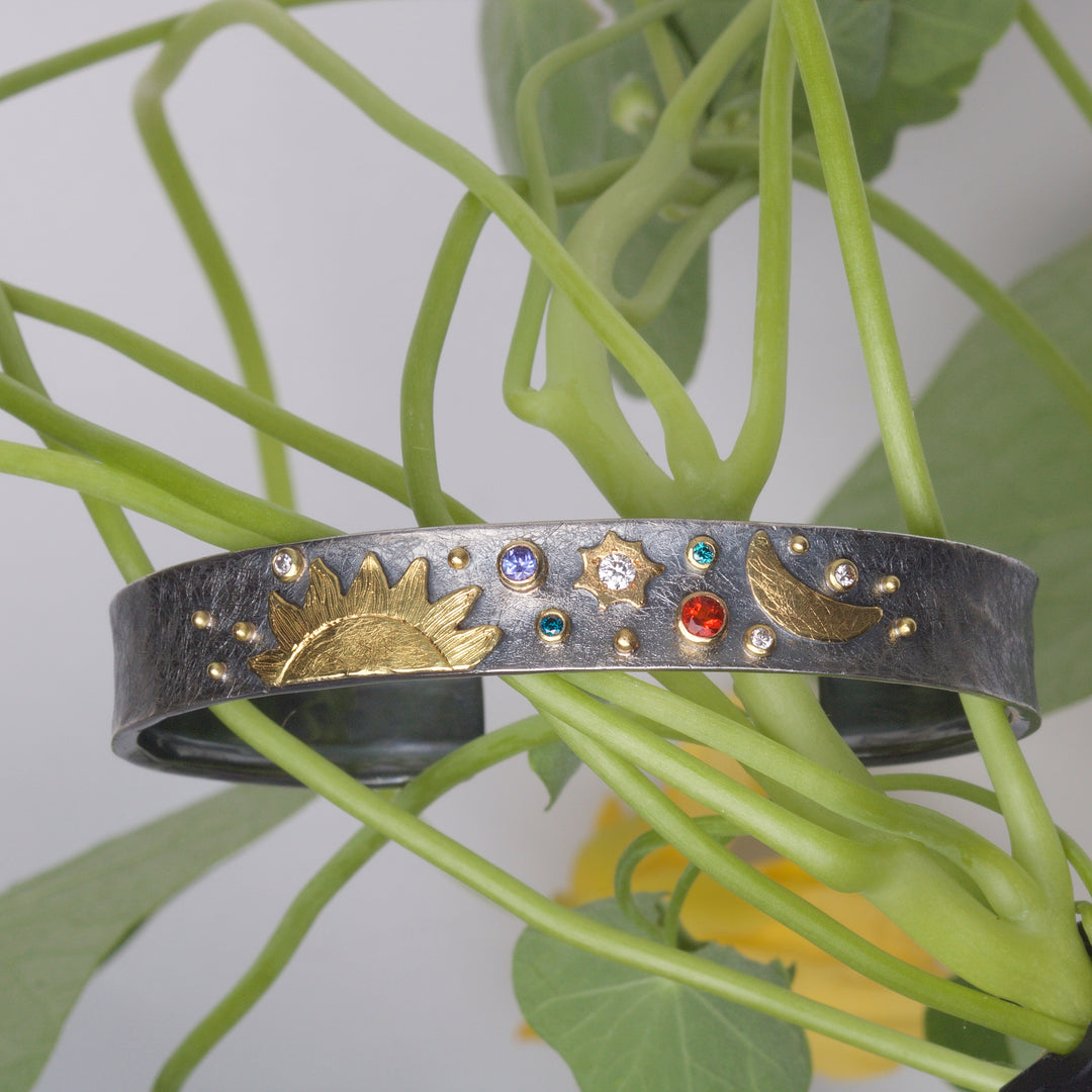 Celestial Thin Cuff Bracelet 06059 - Ormachea Jewelry