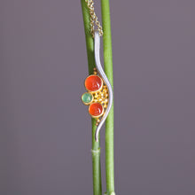 Load image into Gallery viewer, Carnelian and Tourmaline Pendant 05899 - Ormachea Jewelry
