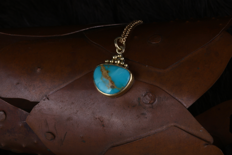 Turquoise Pendant 04545 - Ormachea Jewelry