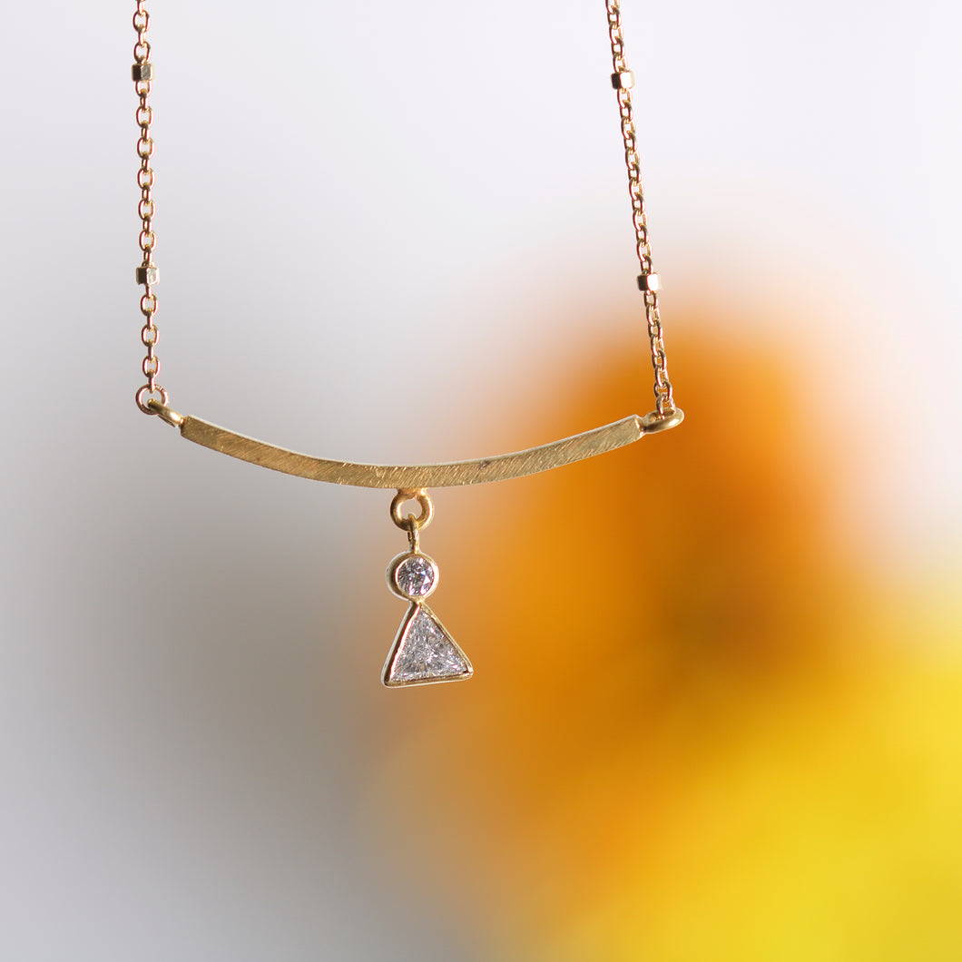 Gold Bar and Diamond Necklace 06204 - Ormachea Jewelry