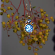 Load image into Gallery viewer, Moonstone Moon Face Pendant 06048 - Ormachea Jewelry
