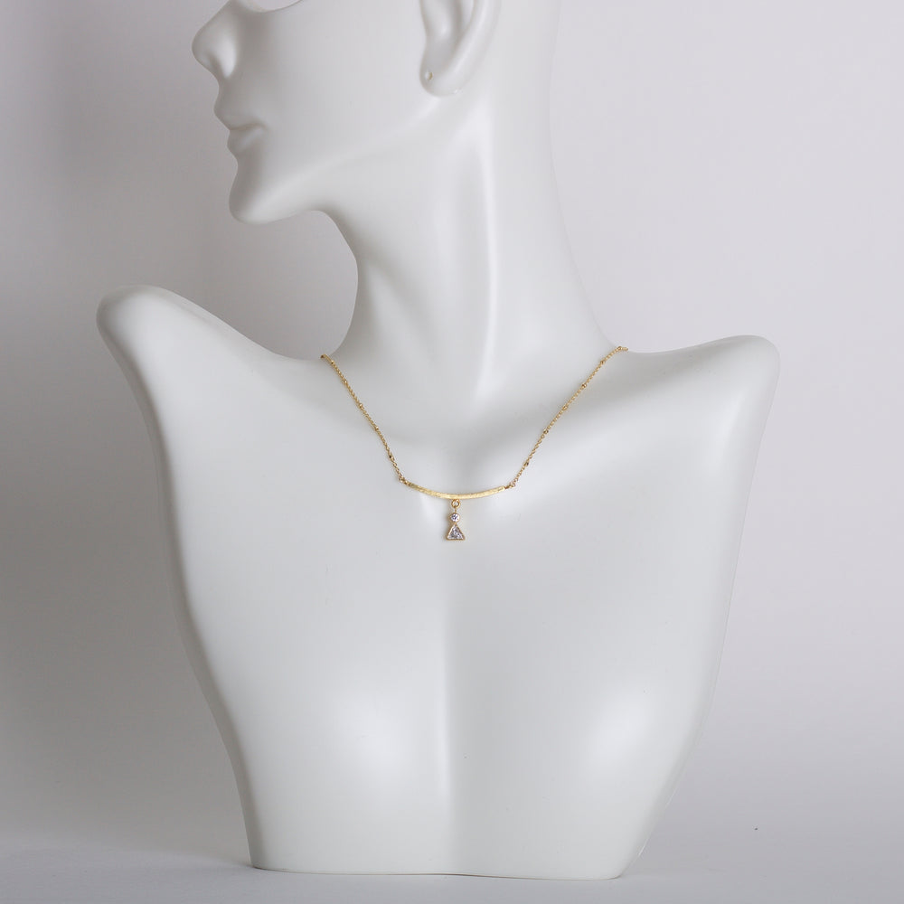 Gold Bar and Diamond Necklace 06204 - Ormachea Jewelry
