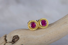Load image into Gallery viewer, Ruby Stud Earrings 01435 - Ormachea Jewelry
