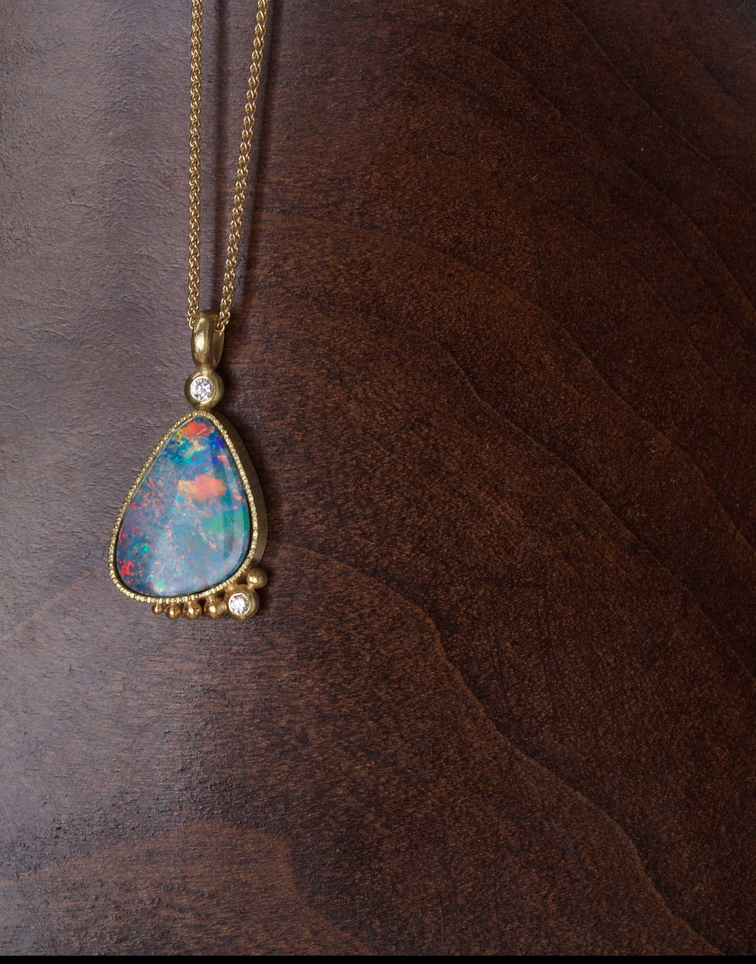 Opal and Diamond Necklace 05677 - Ormachea Jewelry