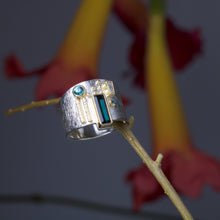 Load image into Gallery viewer, Tourmaline and Zircon Ring 05875 - Ormachea Jewelry
