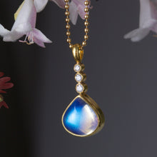 Load image into Gallery viewer, Moonstone and Diamond Pendant 05916 - Ormachea Jewelry
