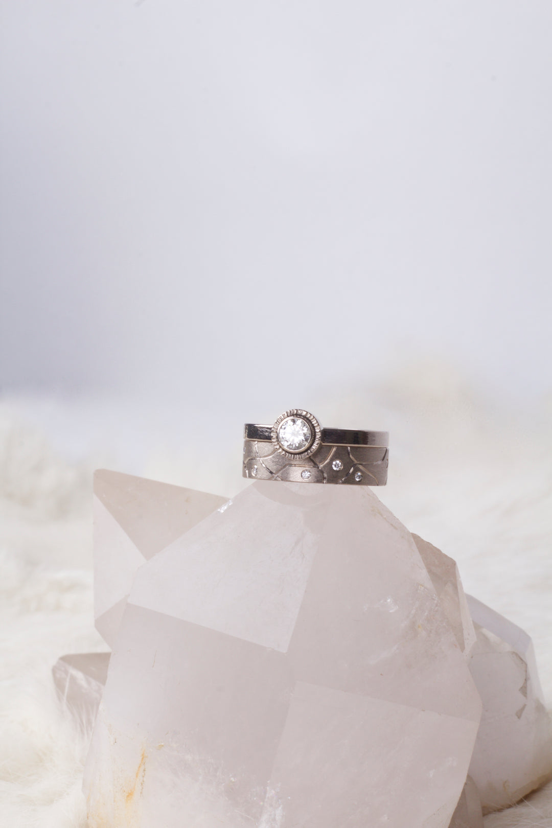 White Gold Diamond Wedding Band 04728 - Ormachea Jewelry