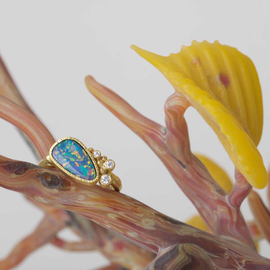 Opal and Diamond Ring 06585 - Ormachea Jewelry