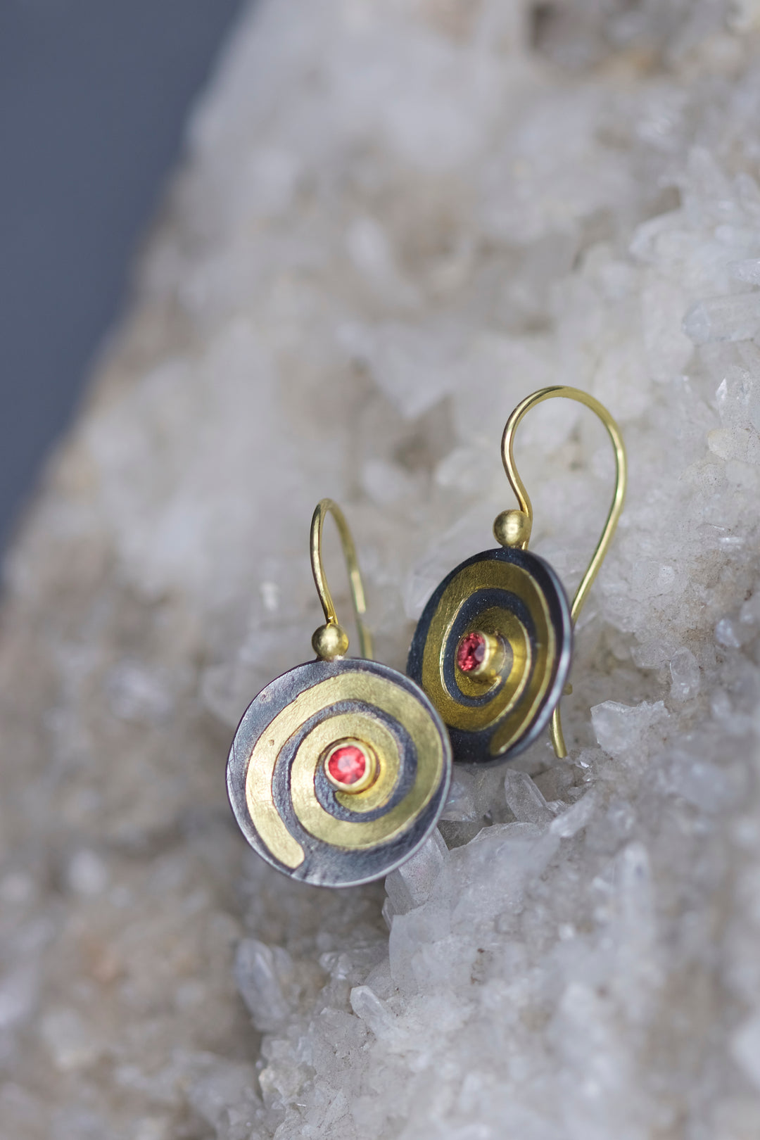 Sapphire Swirl Earrings 06691 - Ormachea Jewelry
