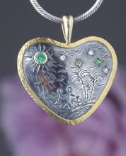 Load image into Gallery viewer, Emerald Story Pendant 05870 - Ormachea Jewelry
