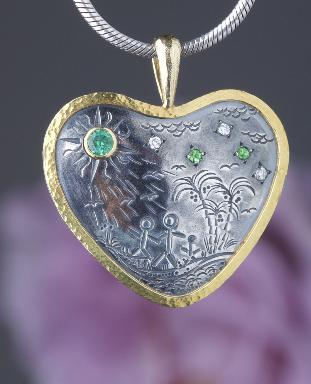 Emerald Story Pendant 05870 - Ormachea Jewelry