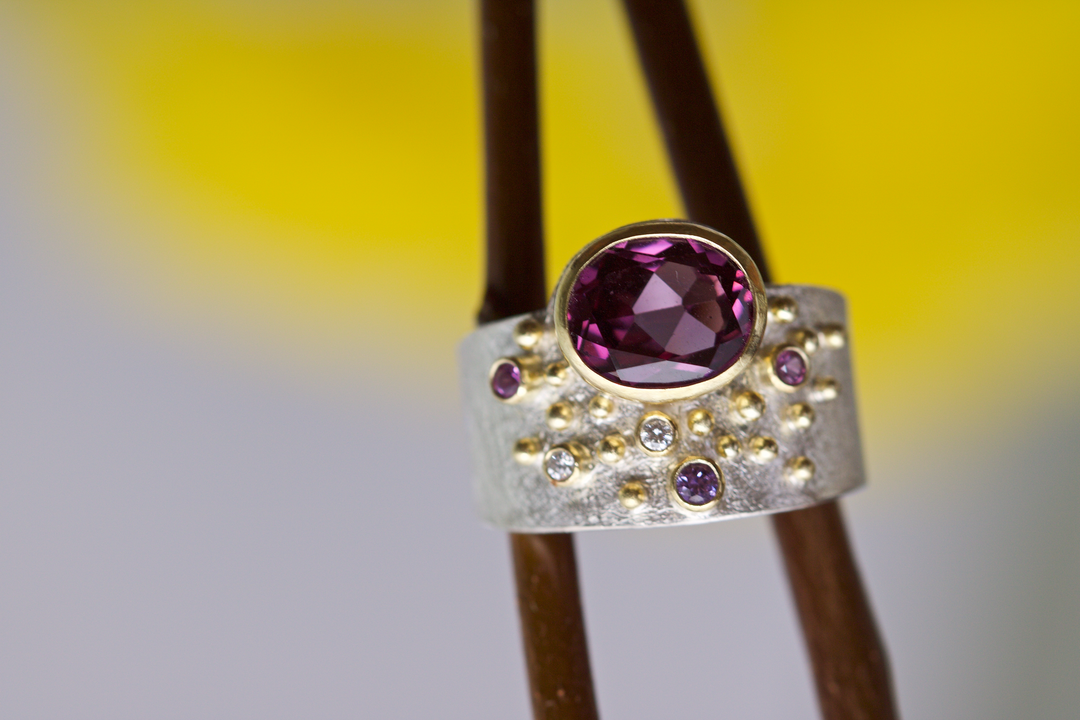 Rhodolite Garnet Ring 06122 - Ormachea Jewelry