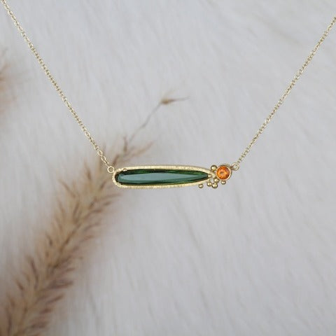 Tourmaline Gold Pendant 01984 - Ormachea Jewelry