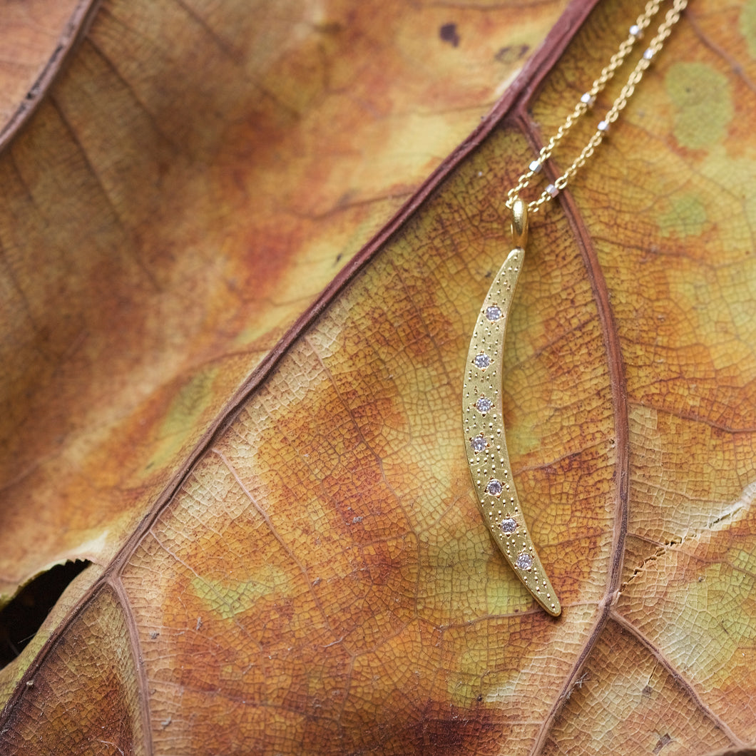 Gold Sliver and Diamond Pendant 05685 - Ormachea Jewelry
