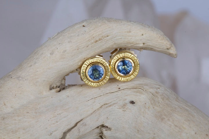 Sapphire Stud Earrings 02194 - Ormachea Jewelry