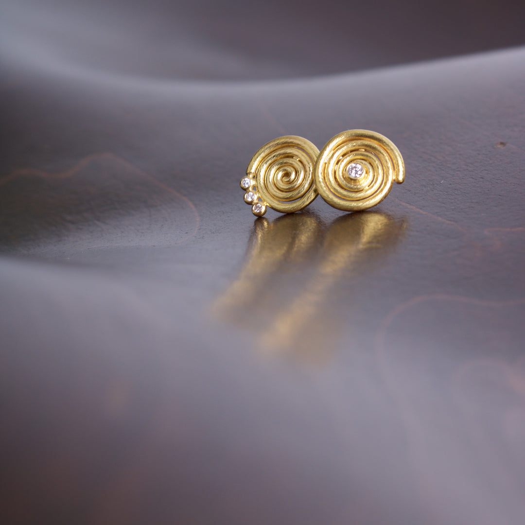 Gold Swirl Earrings 06044 - Ormachea Jewelry