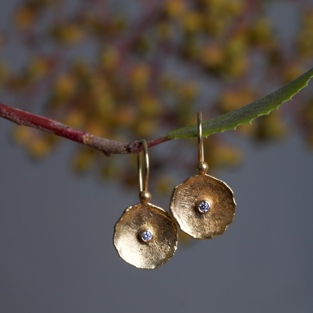 Gold Dish Earrings 06065 - Ormachea Jewelry