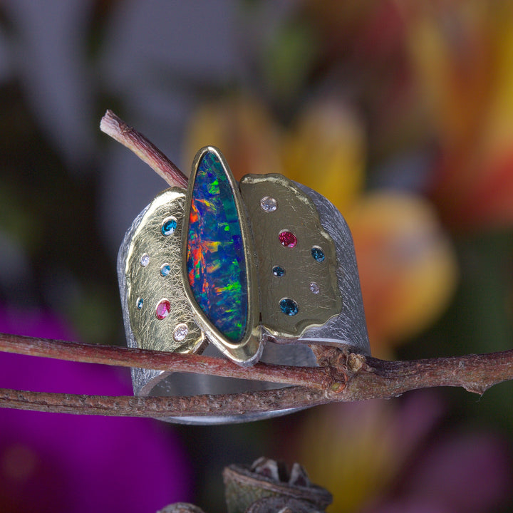 Opal and Gold Melt Ring 05874 - Ormachea Jewelry