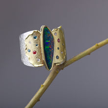 Load image into Gallery viewer, Opal and Gold Melt Ring 05874 - Ormachea Jewelry
