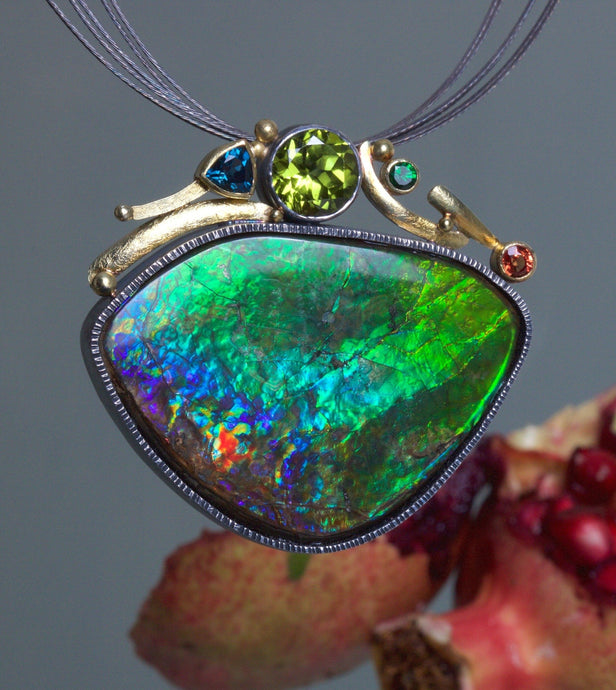Ammolite Pendant 06066 - Ormachea Jewelry