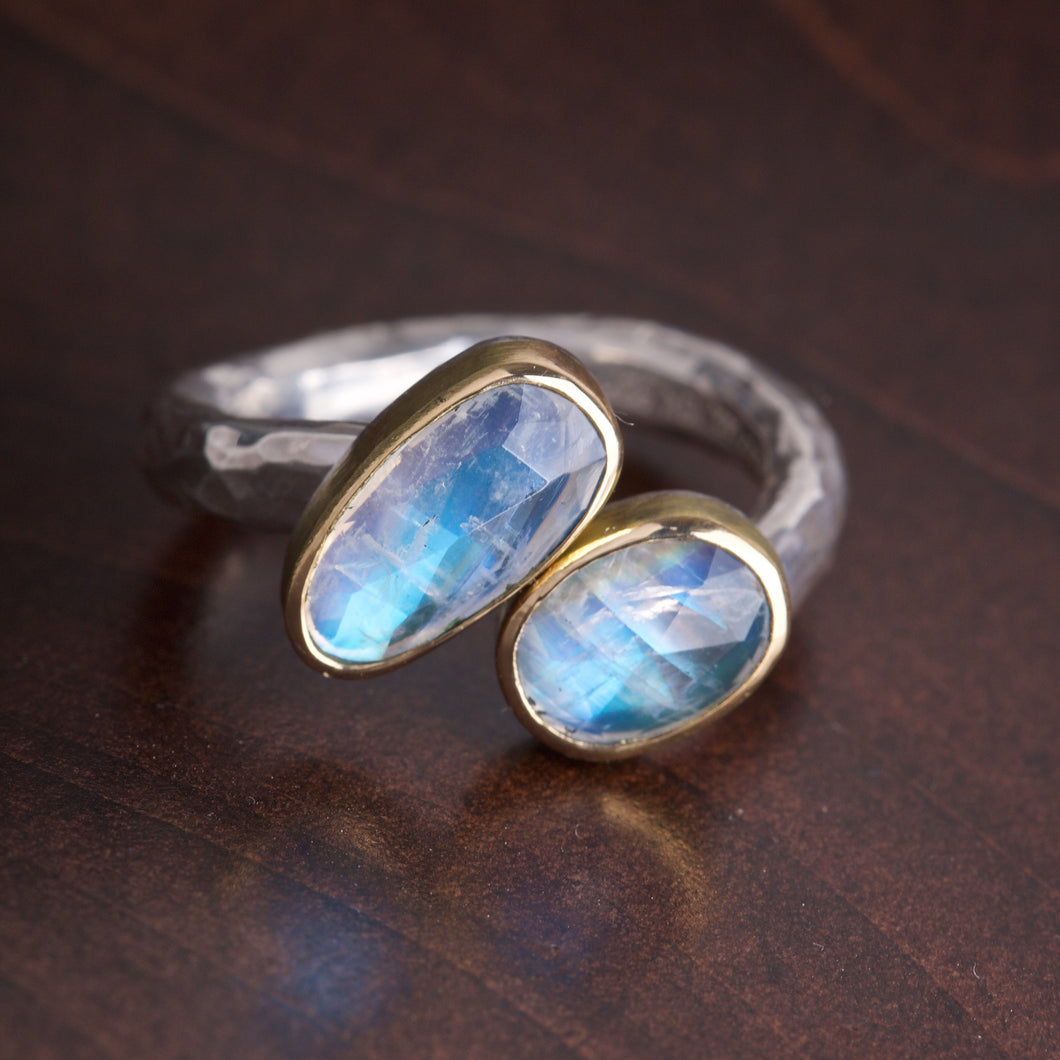 Double Moonstone Ring 05804 - Ormachea Jewelry