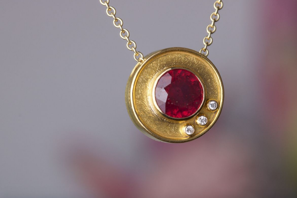Ruby Pendant 06288 - Ormachea Jewelry