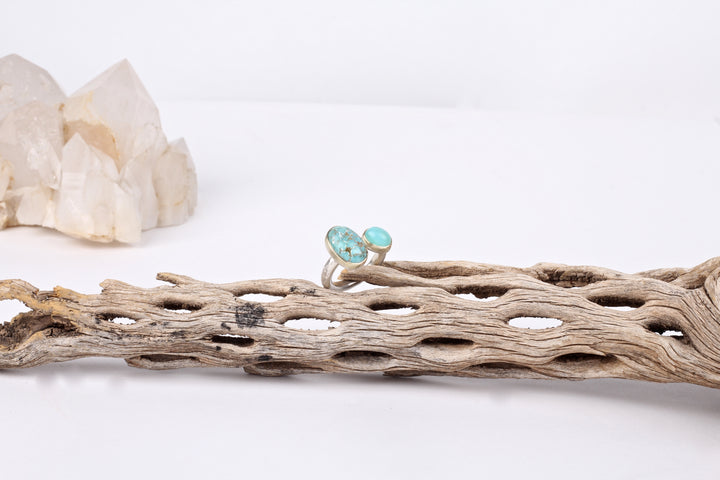 Turquoise and Peruvian Opal Ring 04749 - Ormachea Jewelry