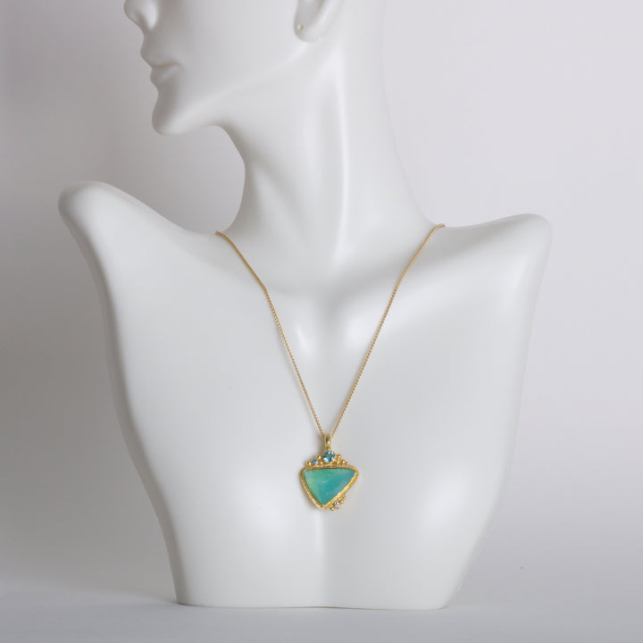 Peruvian Opal and Apatite Pendant 06203 - Ormachea Jewelry