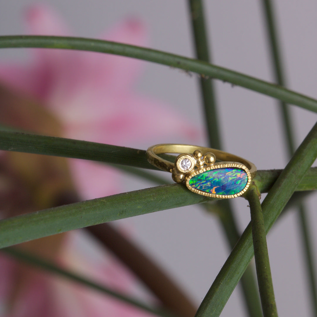 Opal and Diamond Ring 06021 - Ormachea Jewelry