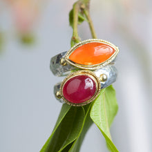 Load image into Gallery viewer, Carnelian Cat Eye Ring 05918 - Ormachea Jewelry
