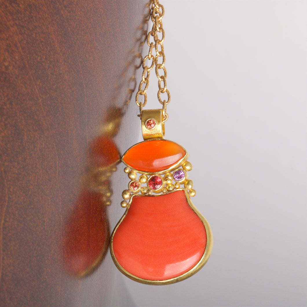 Coral Pendant 05835 - Ormachea Jewelry