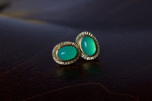 Load image into Gallery viewer, Chrysoprase Stud Earrings 04806 - Ormachea Jewelry

