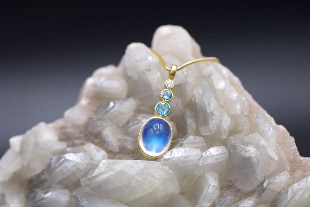 Moonstone Drop Pendant 06611 - Ormachea Jewelry