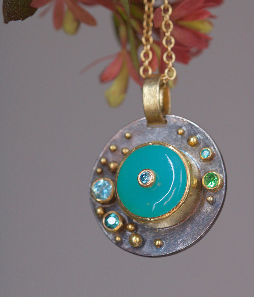 Peruvian Opal Pendant 05913 - Ormachea Jewelry