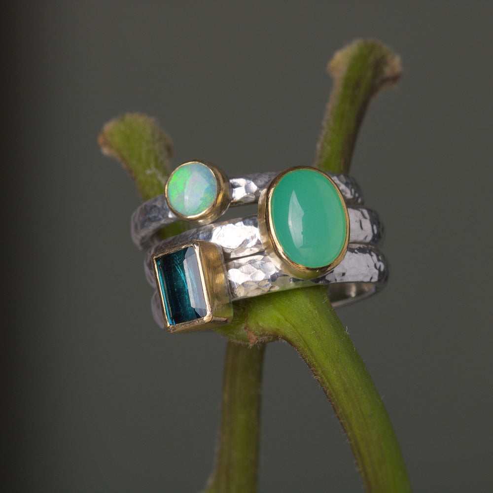Chrysoprase Stacking Ring 05889 - Ormachea Jewelry