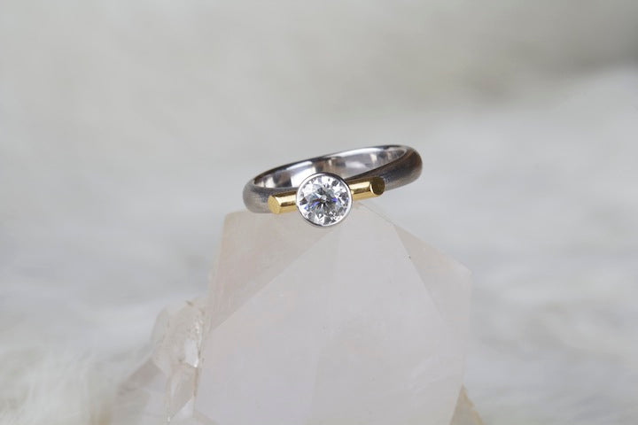 White & Yellow Gold Diamond Ring 9092 - Ormachea Jewelry