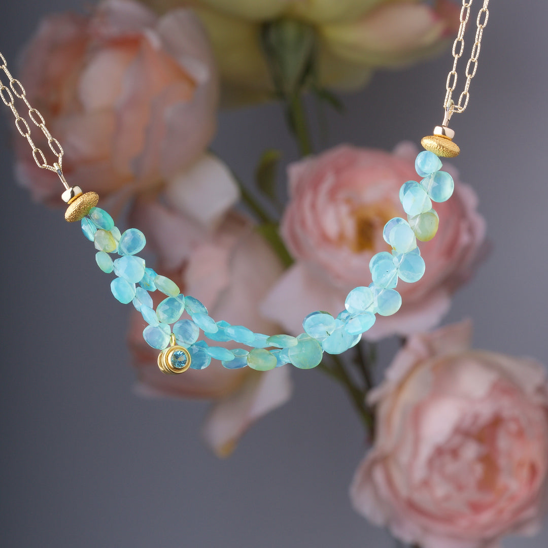 Peruvian Opal and Apatite Beaded Necklace 05865 - Ormachea Jewelry