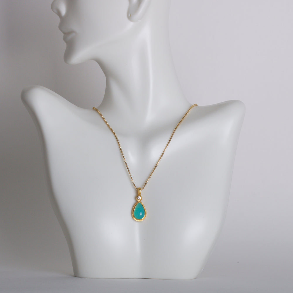 Peruvian Opal and Diamond Pendant 06221 - Ormachea Jewelry