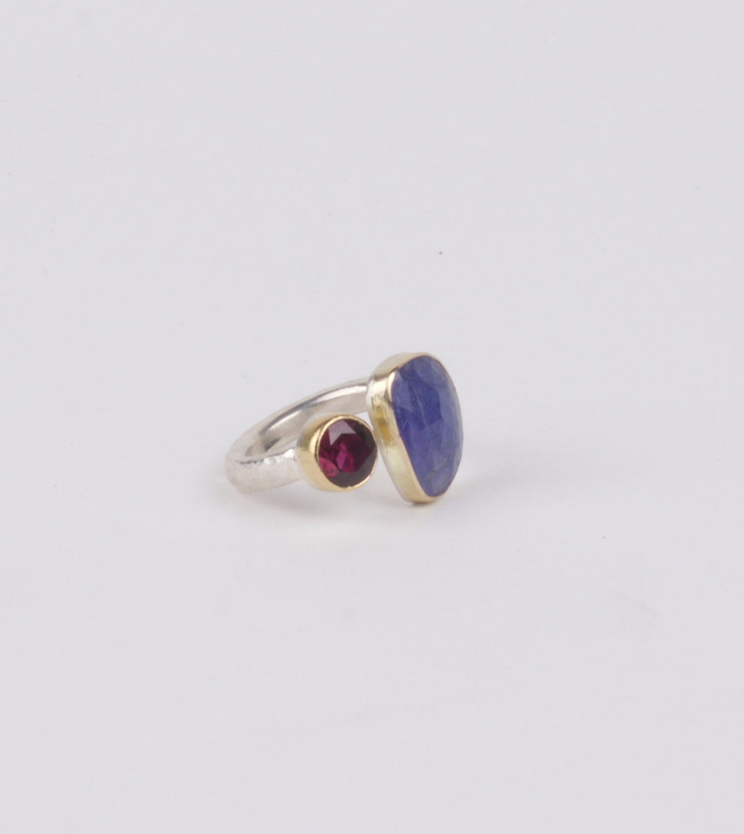 Tanzanite and Garnet Ring 04747 - Ormachea Jewelry