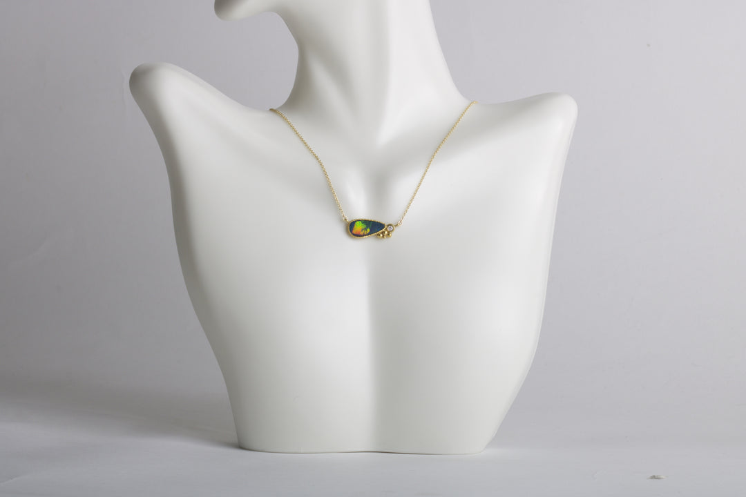 Opal and Diamond Necklace 06020 - Ormachea Jewelry